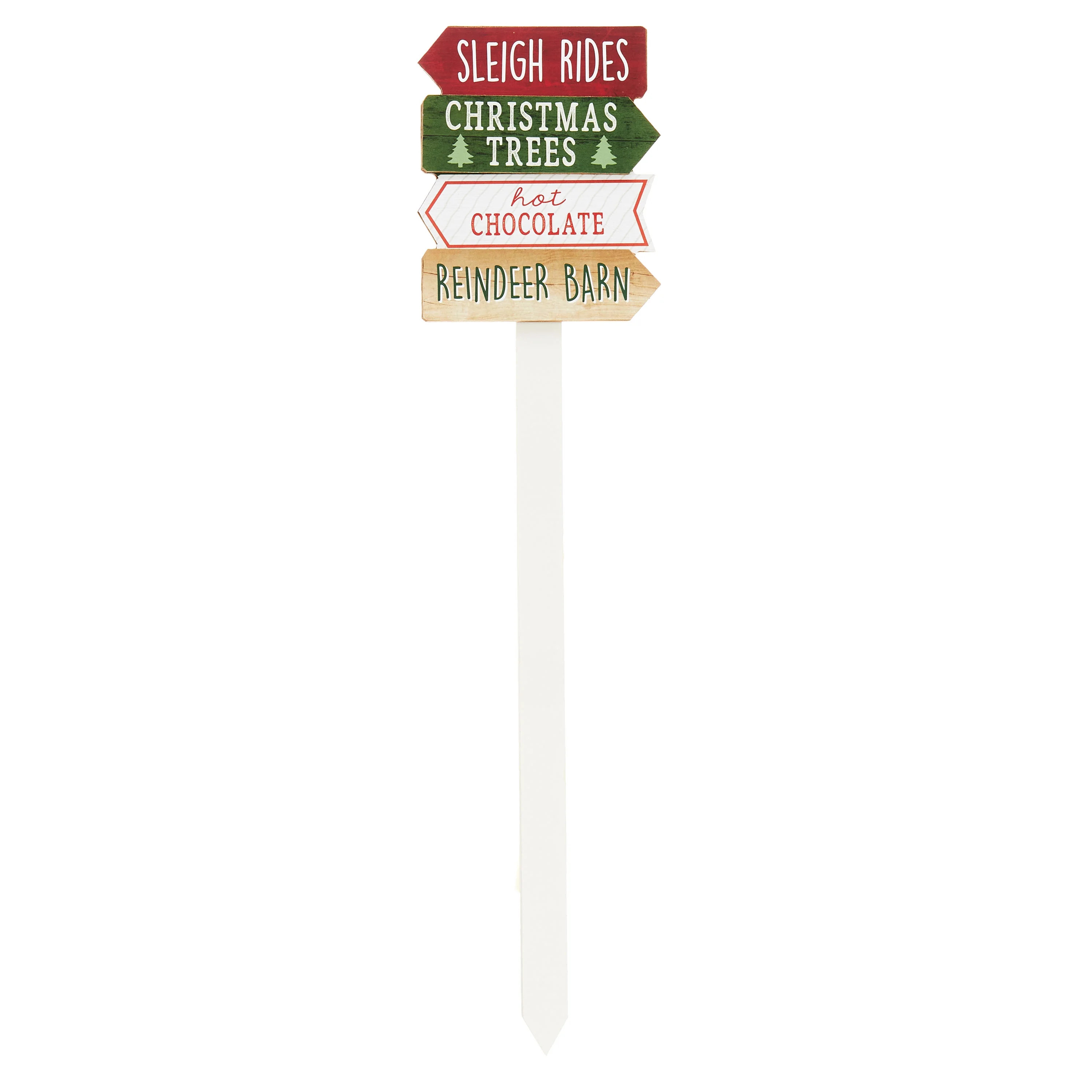 Holiday Time 17-Inch Wood MDF Outdoor Christmas Sign with Stake, Sleigh Ride | Walmart (US)
