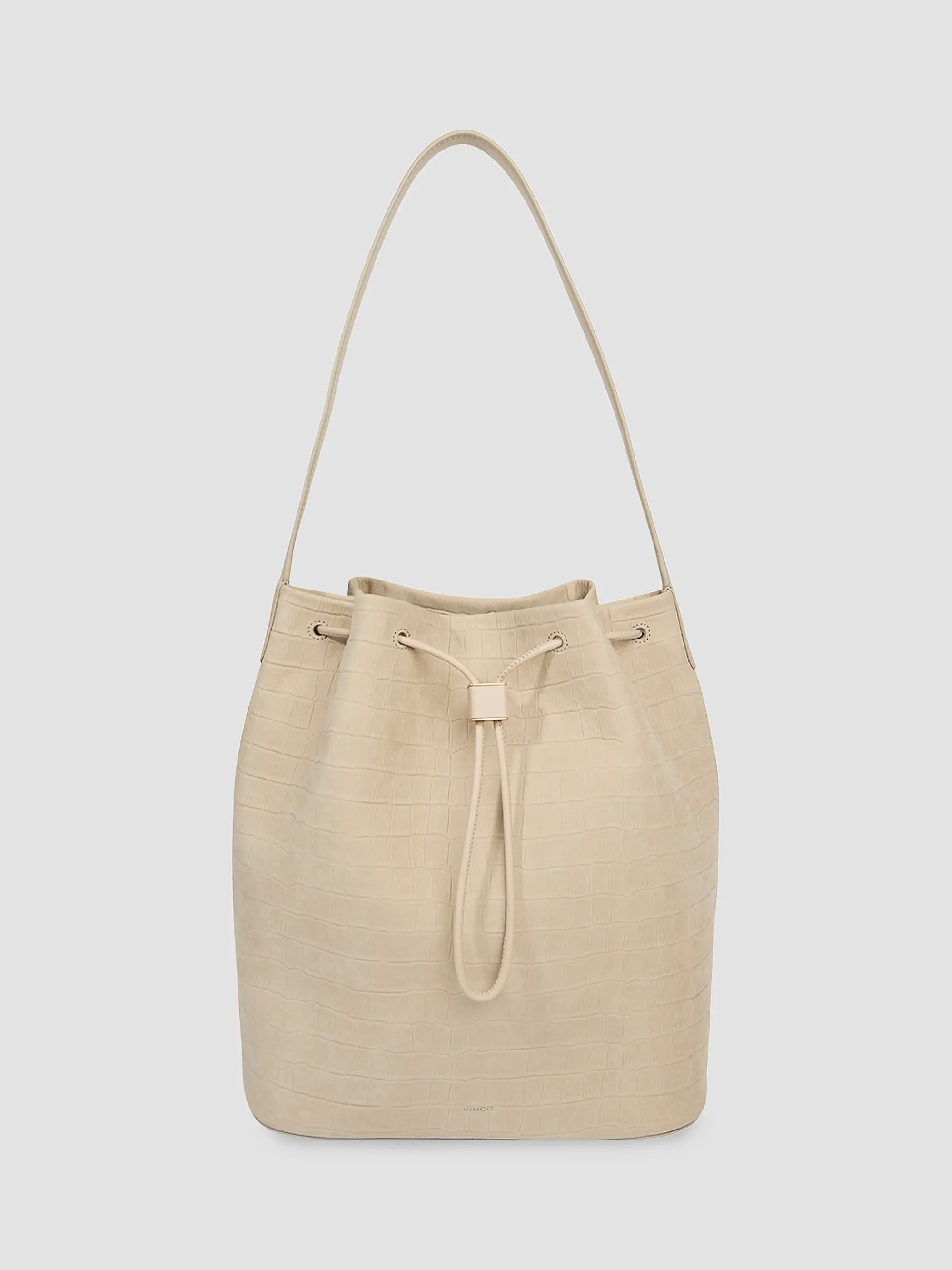 Sarai Croc-Embossed Nubuck Bucket Bag | Saks Fifth Avenue