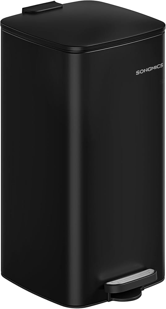SONGMICS Kitchen Bin, 8-Gallon (30 L) Trash Bin, Steel Pedal Bin, with Inner Bucket, Soft Close a... | Amazon (UK)