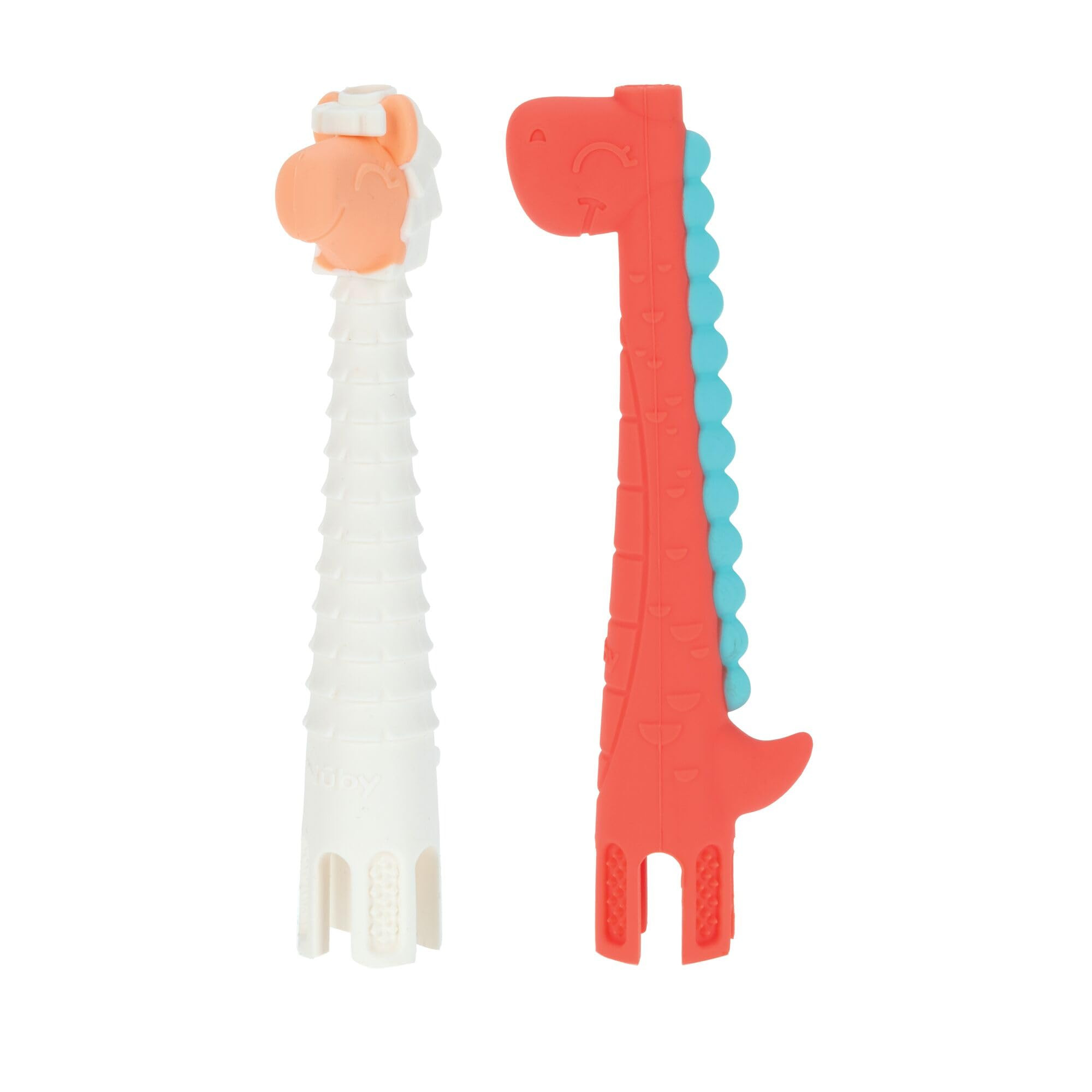 Nuby Tube Teether - (2-Pack) Baby Teething Toy - 3+ Months - Llama and Dinosaur | Amazon (US)