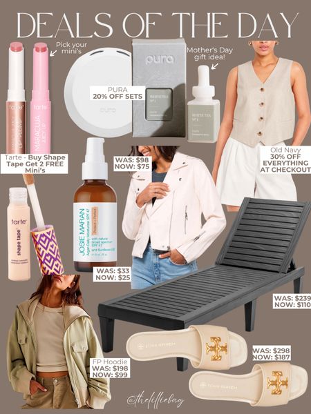 Deals of the day!
- Tarte buy shape tape and get 2 free mini’s of your choice 
- Pura 20% off sets 
- Old Navy 30% off everything at checkout
- Walmart patio deals 
- QVC, Nordstrom, EE, Free People new markdowns

Spring outfit. Summer outfit. Home. Beauty deals. Gift guide. Vests. Moto jacket. Sandals. 

#LTKfindsunder100 #LTKfindsunder50 #LTKsalealert