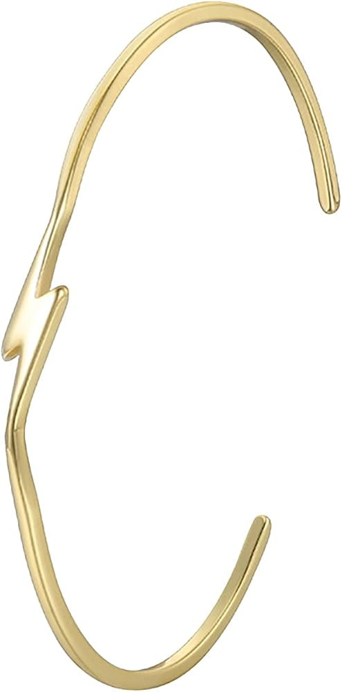 Opal Bangle Bracelet for Women 18K Gold Plated Adjustable Minimalist Gold Opal Bracelet Cuff Brac... | Amazon (US)