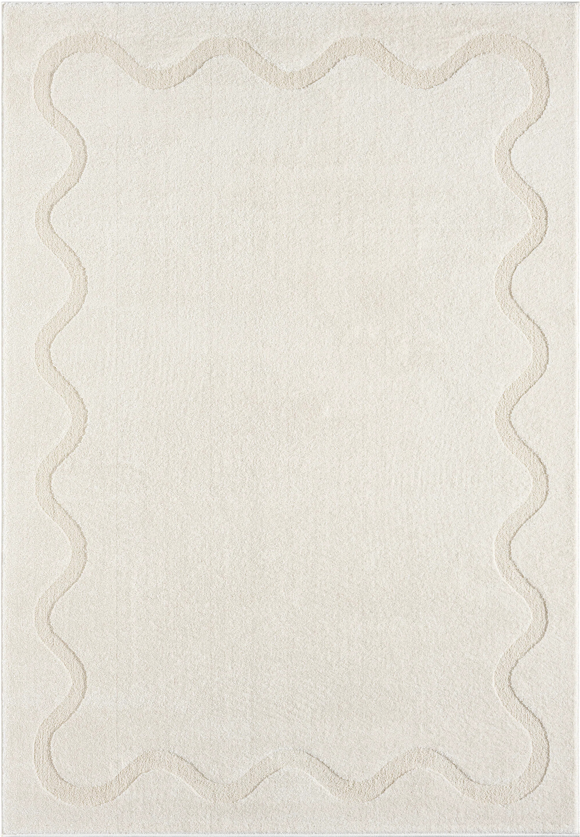 Dakota Fields Abani Hatton COZ150A Beige Ondulating Bordered Area Rug & Reviews | Wayfair | Wayfair North America