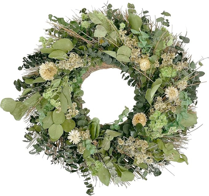 ANDALUCA 20" Natural Botanical Floral Wreath (Green Gardens) | Amazon (US)