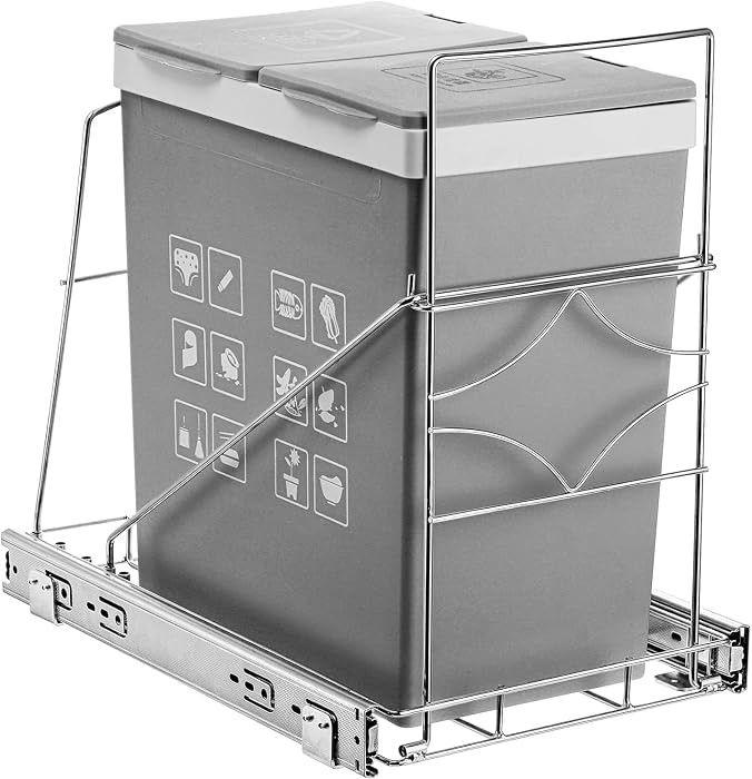 YOUEON Pull Out Trash Can Under Cabinet, Adjustable Stainless Steel Under Sink Trash Can Pull Out... | Amazon (CA)
