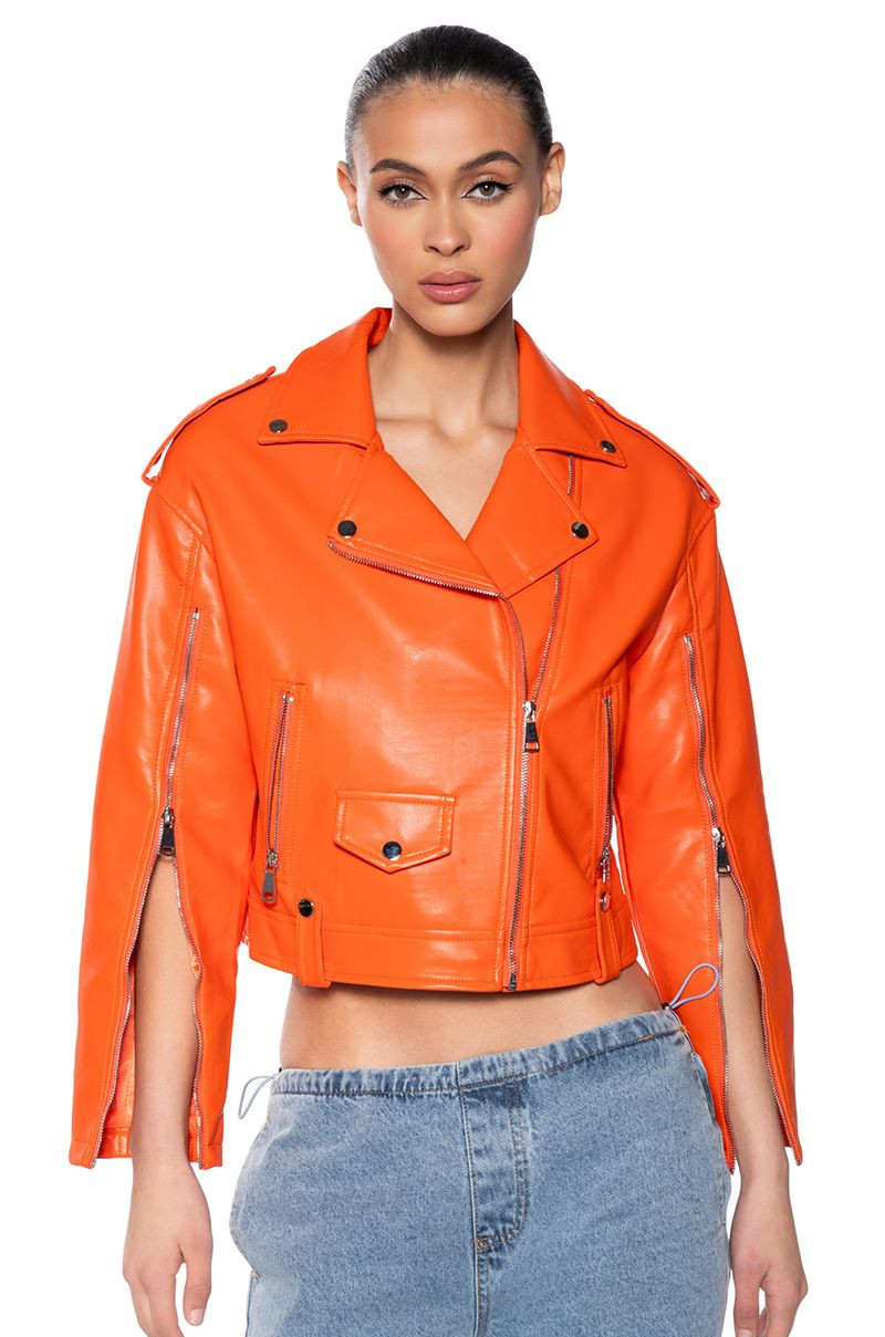 ORANGE YOU LOVE ME MOTO JACKET | AKIRA