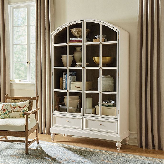 Bloom Arched Glass Door Cabinet with 2 Drawers | Ballard Designs, Inc.