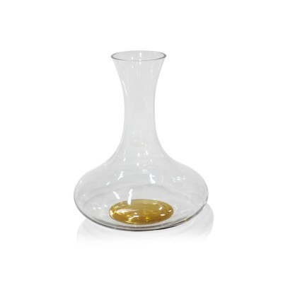 Bevis 9.75" Tall Wine Glass Decanter with Gold Base | Bed Bath & Beyond