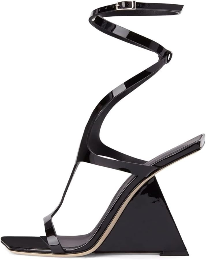 Kluolandi Women's Wedge Heeled Sandals Open Toe Criss-cross Strappy Sandals Heels Dress Shoes wit... | Amazon (US)