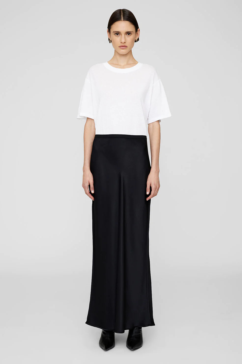 ANINE BING Bar Silk Maxi Skirt in Black | Anine Bing