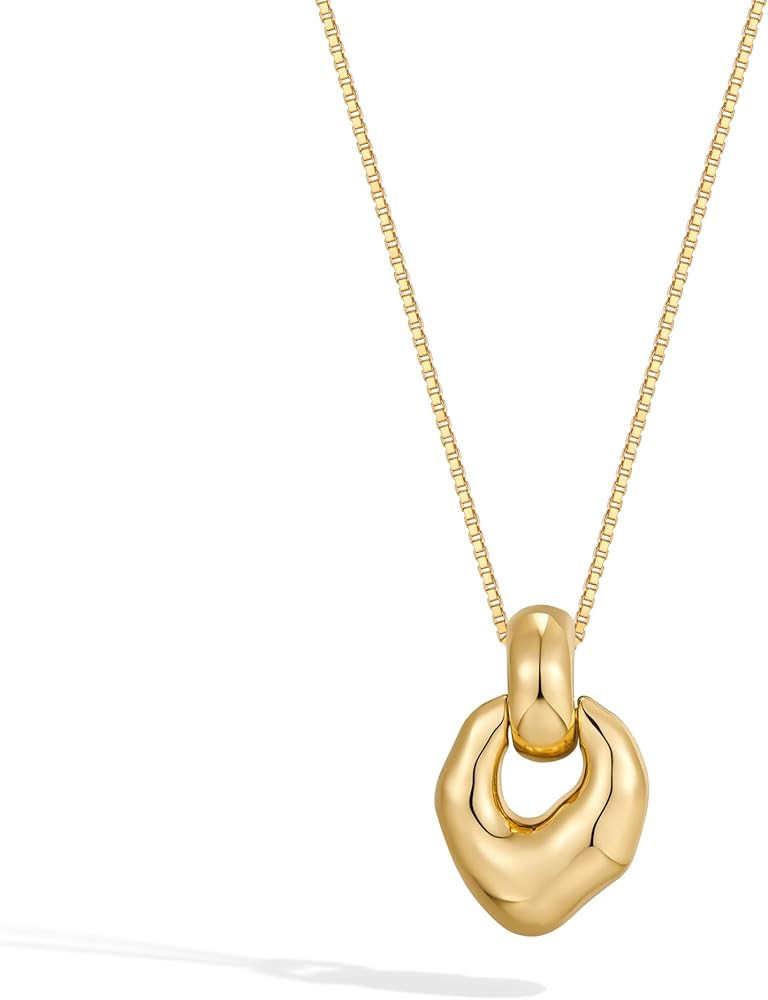 Gold Pendant Necklace for Women Statement Gold Silver Necklace Trendy Jewelry for Women | Amazon (US)