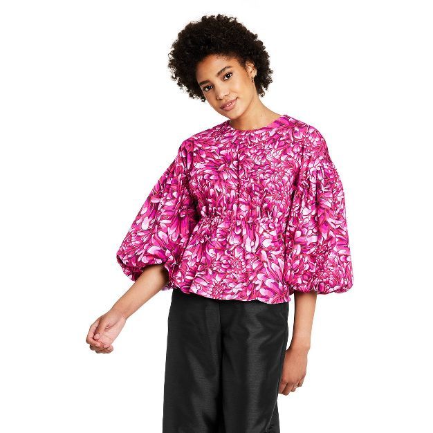 Women's Mum Floral Scallop Back Blouse - Kika Vargas x Target Pink | Target