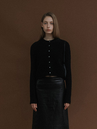 Kotte alpaca round cardigan (Black) | (주)더블유컨셉코리아/W Concept(KR)