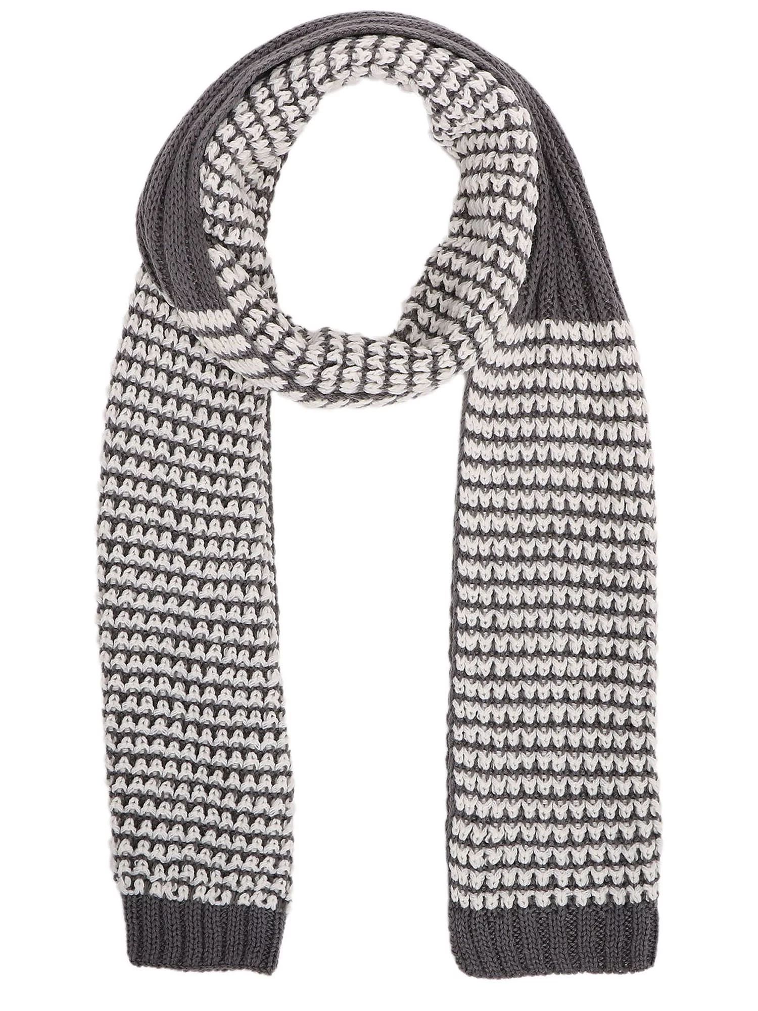 Handmade Winter Warm Scarf for Men,Grey/White - Walmart.com | Walmart (US)