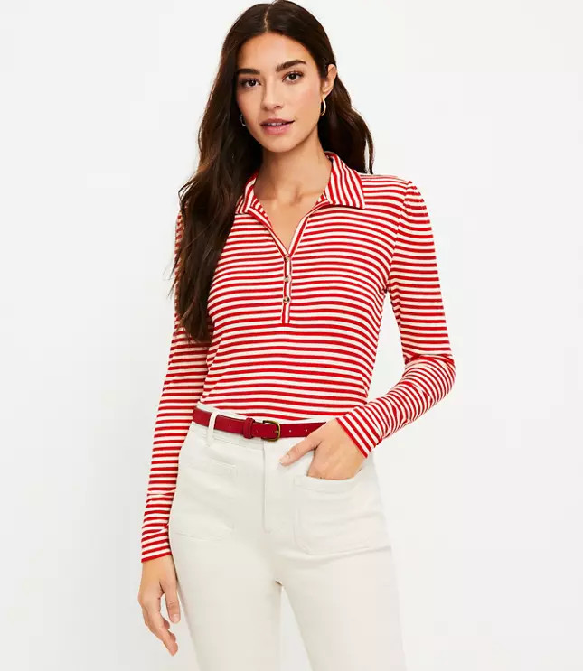 Striped Polo Tee | LOFT