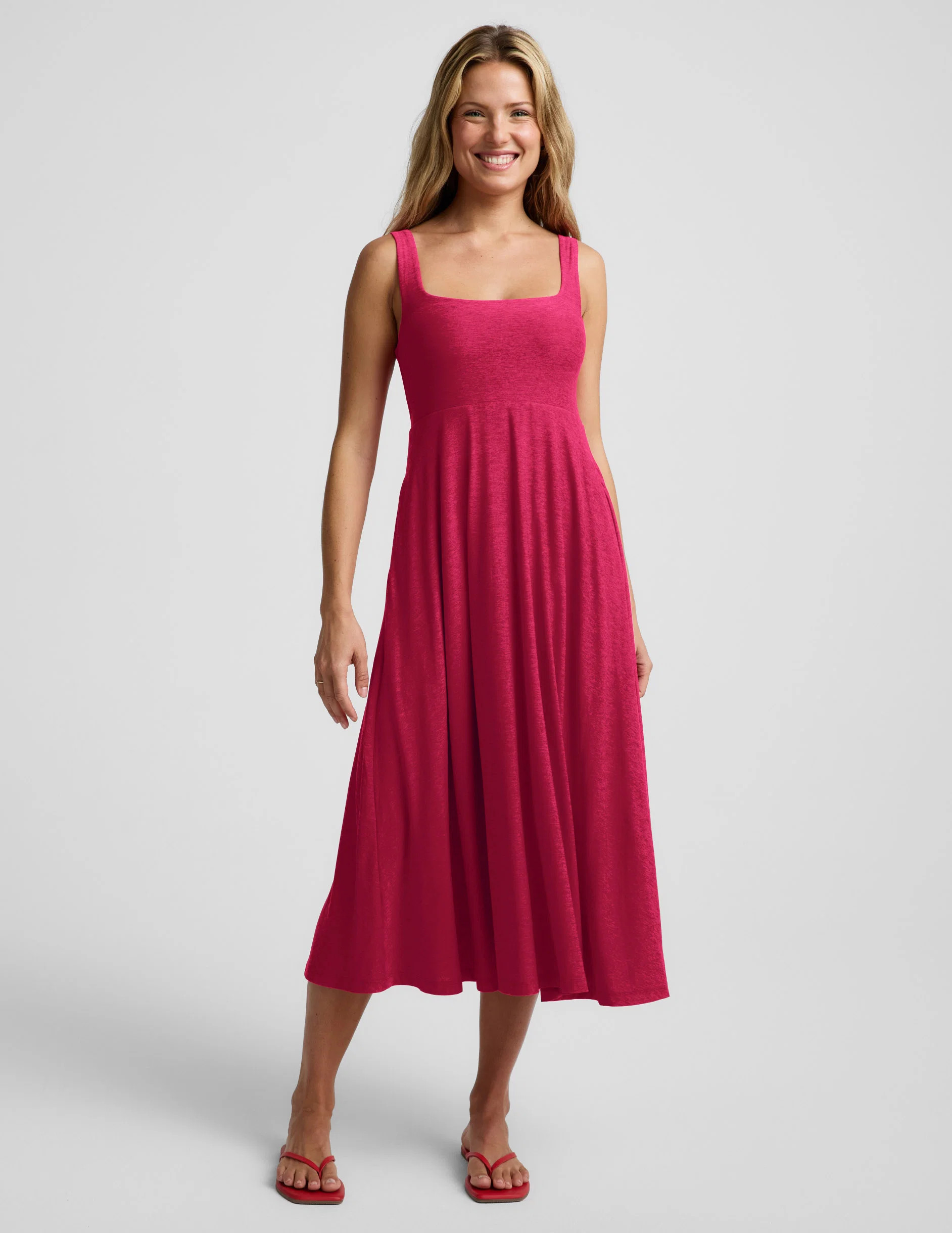 Featherweight At The Ready Square Neck Midi Dress | Beyond Yoga | Beyond Yoga