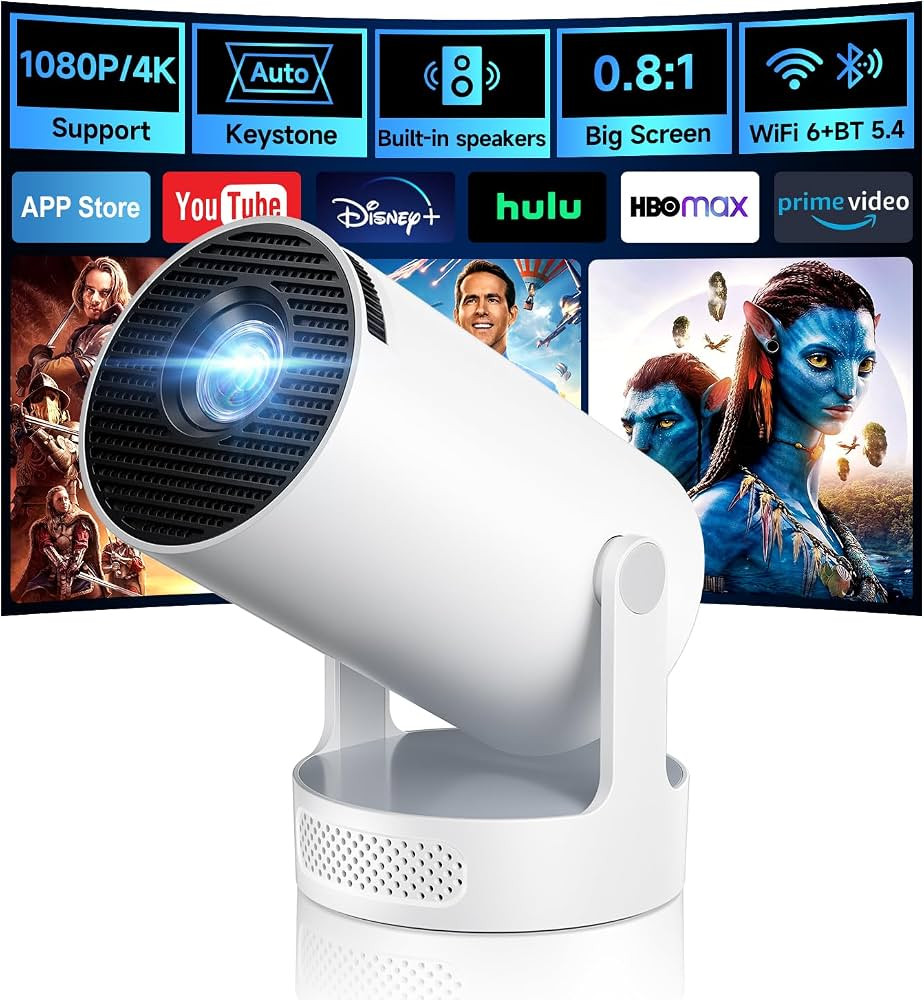 Mini Projector with WiFi 6 and BT 5.4, Built-in Apps 2026 Upgraded | Amazon (US)