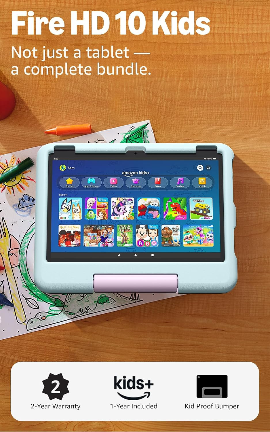 Amazon Fire HD 10 Kids tablet (newest model) ages 3-7 | Bright 10.1" HD screen with included ad-free and exclusive content, robust parental controls, 13-hr battery, 32 GB, Disney Princess | Amazon (US)