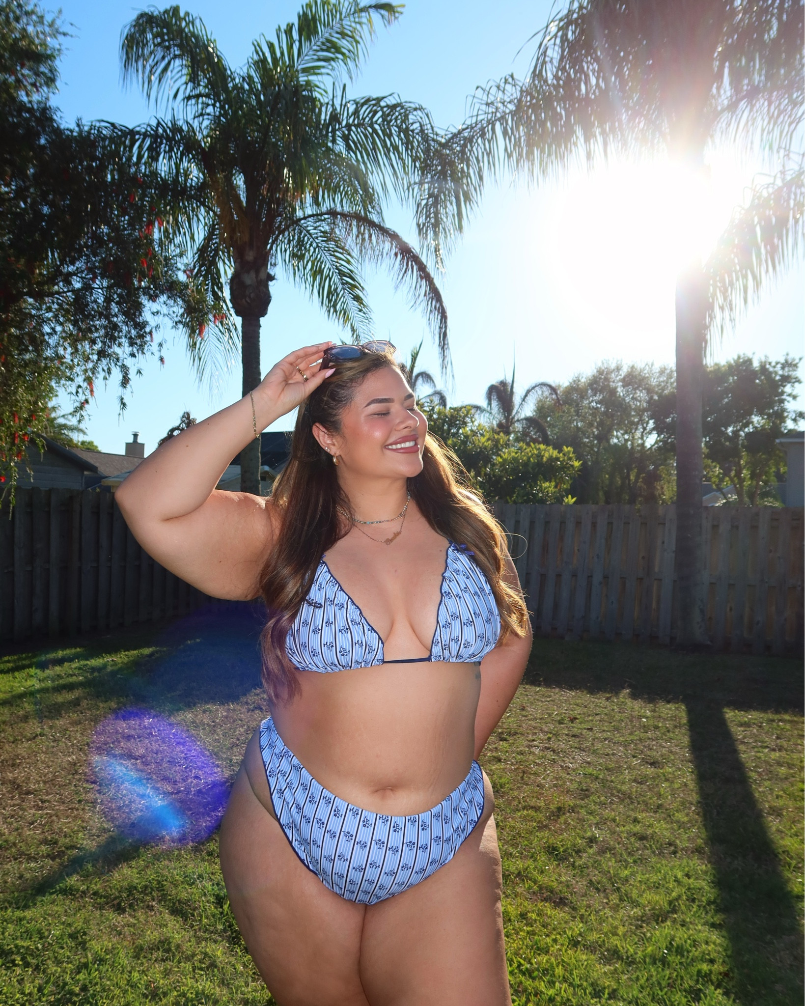 pool day bikini 💙 my exact one is sold out but here is a similiar one! Tagged the sunnies too 

#LTKPlusSize #LTKPetite #LTKSwim