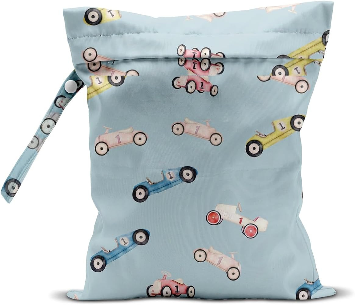 Retro Cars Wet Dry Bag, Wet Bag for Swimsuit, Travel, Beach, Pool, Diapers, Dirty Yoga Gym Clothe... | Amazon (US)