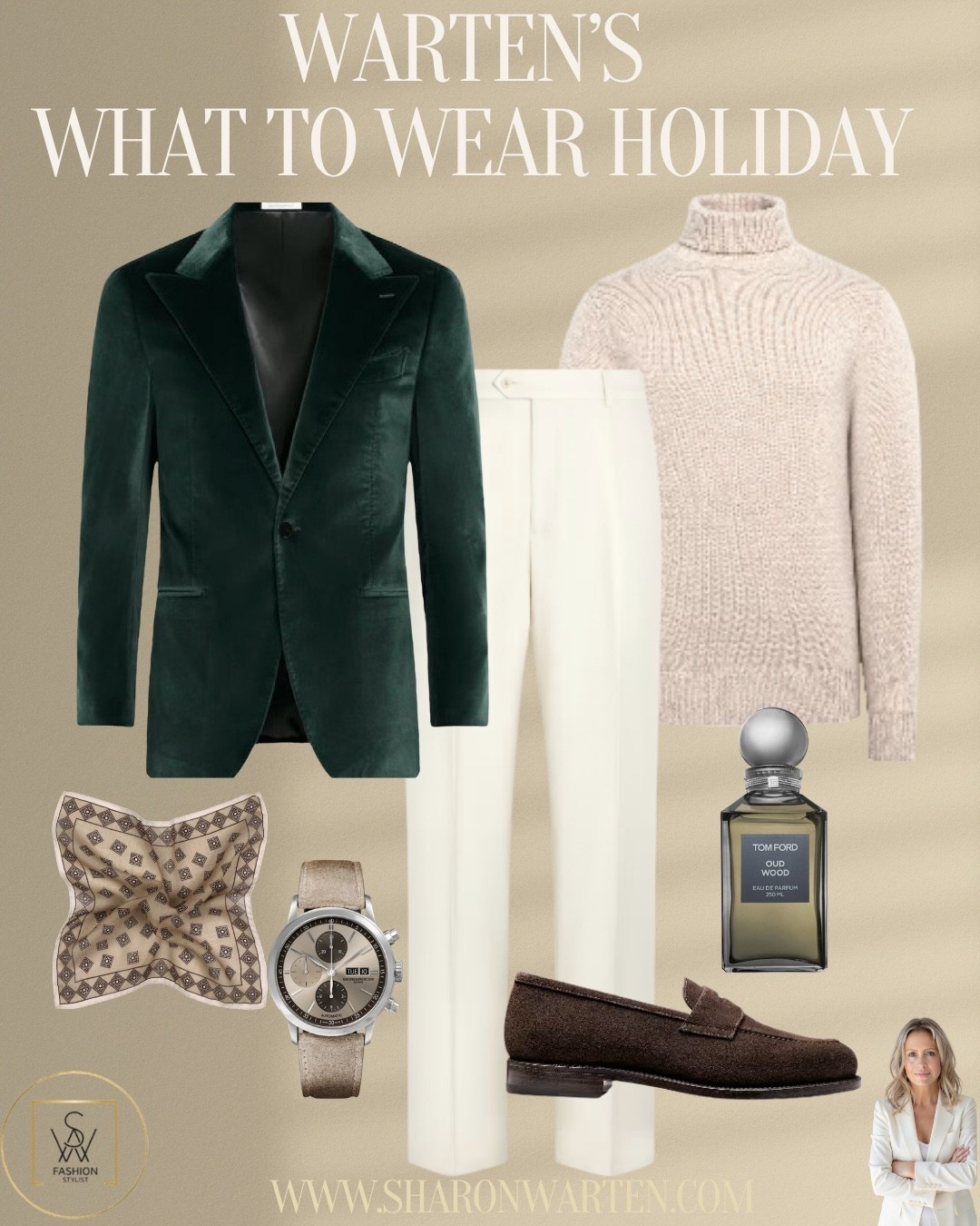 Step into the season with effortless elegance! Elevate your holiday parties with a rich velvet green blazer paired perfectly with creamy white pants and a cozy cream turtleneck. Add a touch of sophistication with brown loafers, a sleek pocket square, and a soft champagne gold watch. Finish your look with a woodsy cologne that leaves a lasting impression. Your ultimate men’s holiday style awaits, dress to impress and celebrate in unforgettable style!
#mensfashion #winterstyle #oldmoney #dapper #timeless #winteroutfits

#LTKMens #LTKCyberWeek #LTKHoliday