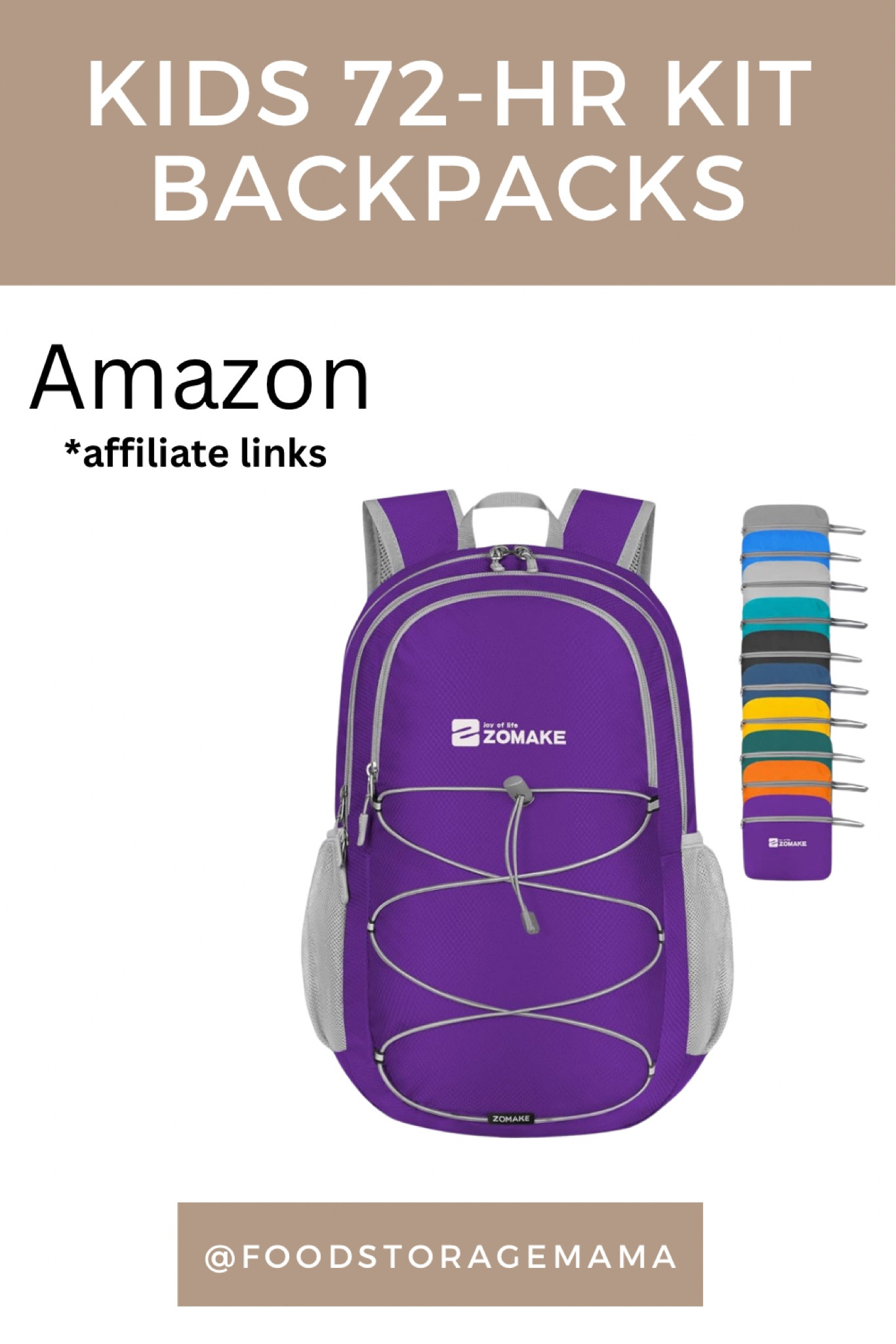 These purple backpacks are currently on sale for under $11 🙌🏼 these are a great size for kids 72-hour kits! 

If you are putting together emergency 72-hour kits for your kids make sure you check out these 30L backpacks 🎉

*currently the only color on sale is purple 



#amazon #amzonfinds #emergencypreparedness #foodstoragemama 

#LTKItBag #LTKHome #LTKKids