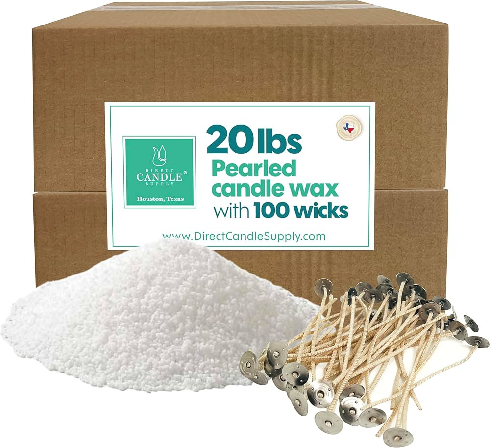 Snow Pearled Candle with Wicks | Sand Candle Wax kit | 20lbs of Candle Sand with 100 Wicks Includ... | Amazon (US)