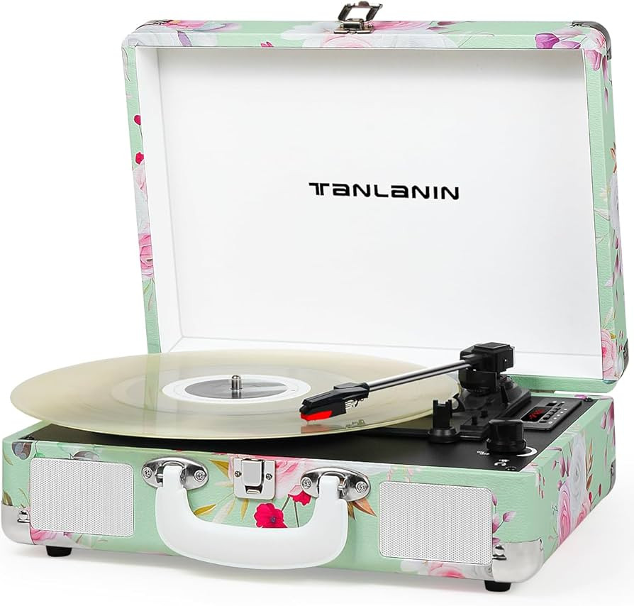 Vinyl Record Player Bluetooth Vintage 3-Speed Portable Suitcase Turntables with Built-in Speakers... | Amazon (US)