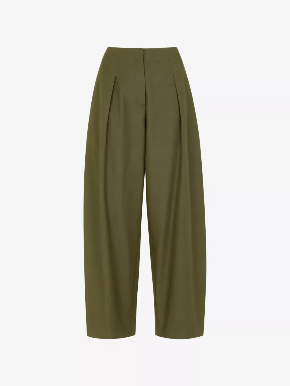 Pleated Barrel-Leg Woven Trousers | Selfridges