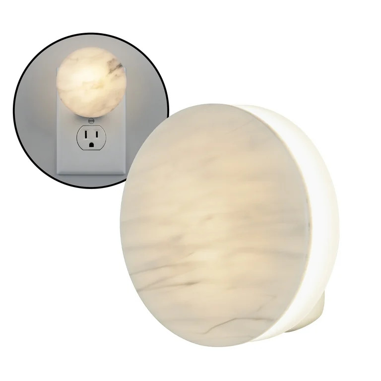 Better Homes & Gardens LED Night Light, Light Sensing, 4 in, Marble Design | Walmart (US)
