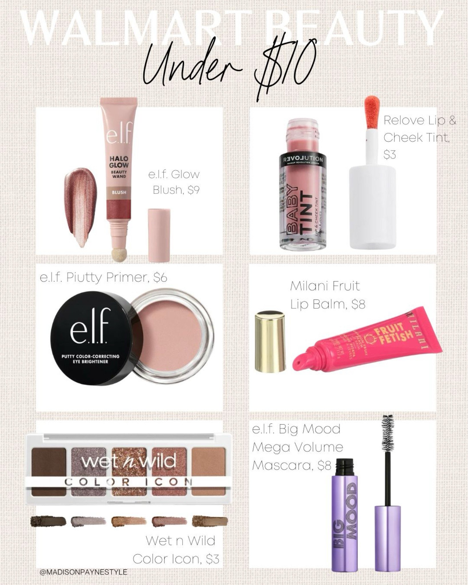 WALMART BEAUTY UNDER $10 💄 budget beauty, get a full makeup look with everything under $10

Walmart Beauty, Budget Beauty, Walmart Makeup, Budget Makeup, Madison Payne

#LTKfindsunder50 #LTKbeauty #LTKSeasonal