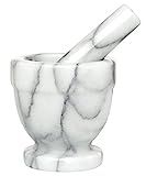 HIC Footed Mortar and Pestle Set, Spice Herb Grinder, Solid Carrara Marble | Amazon (US)
