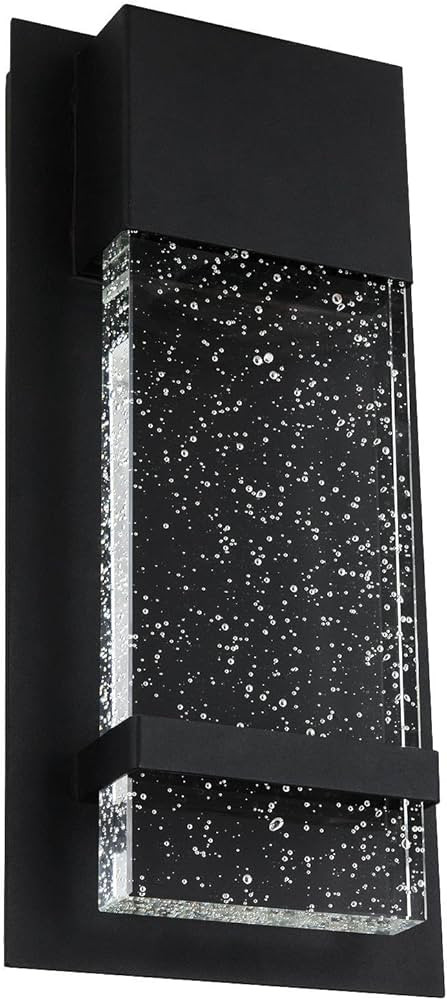 Sunlite LED Wall Sconce with Rain Glass Panel, 12 Watts, 600 Lumens, Indoor/Outdoor, Black Finish... | Amazon (US)