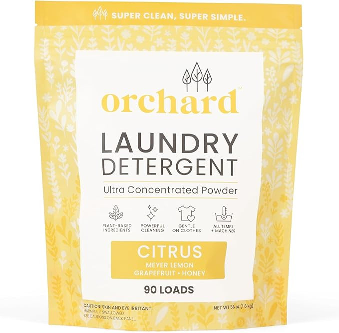 Orchard Laundry Detergent Powder Natural Deep Cleaning Laundry Powder for Sensitive Skin - Citrus... | Amazon (US)