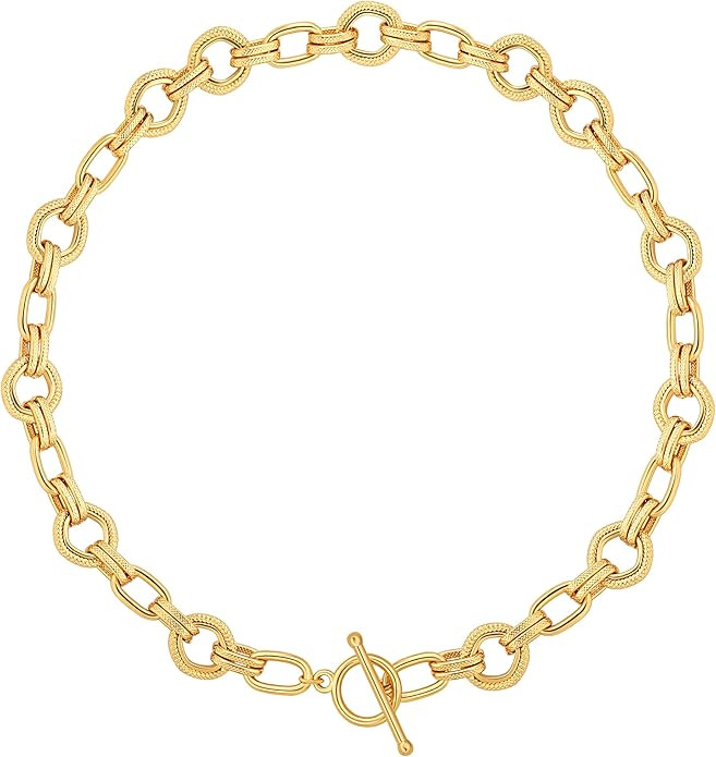 18K Gold Plated Chain Choker Necklaces for Women Dainty Snake & Paperclip & Twist Chain Necklace ... | Amazon (US)