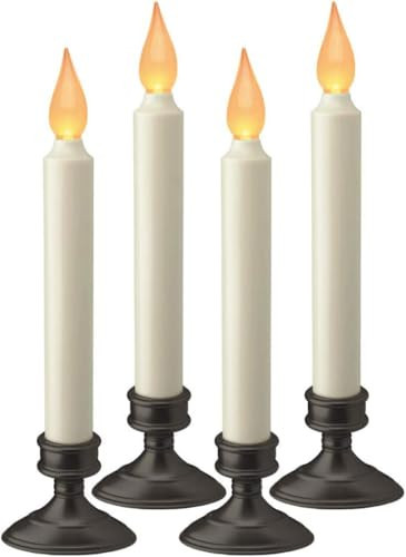 Xodus Innovations FPC1205A-4 Battery Operated LED Window Candle, Dusk to Dawn Light Sensor, Aged Bronze Plastic Base, Amber Flicker Flame, 8-7/8 Inch | Amazon (US)