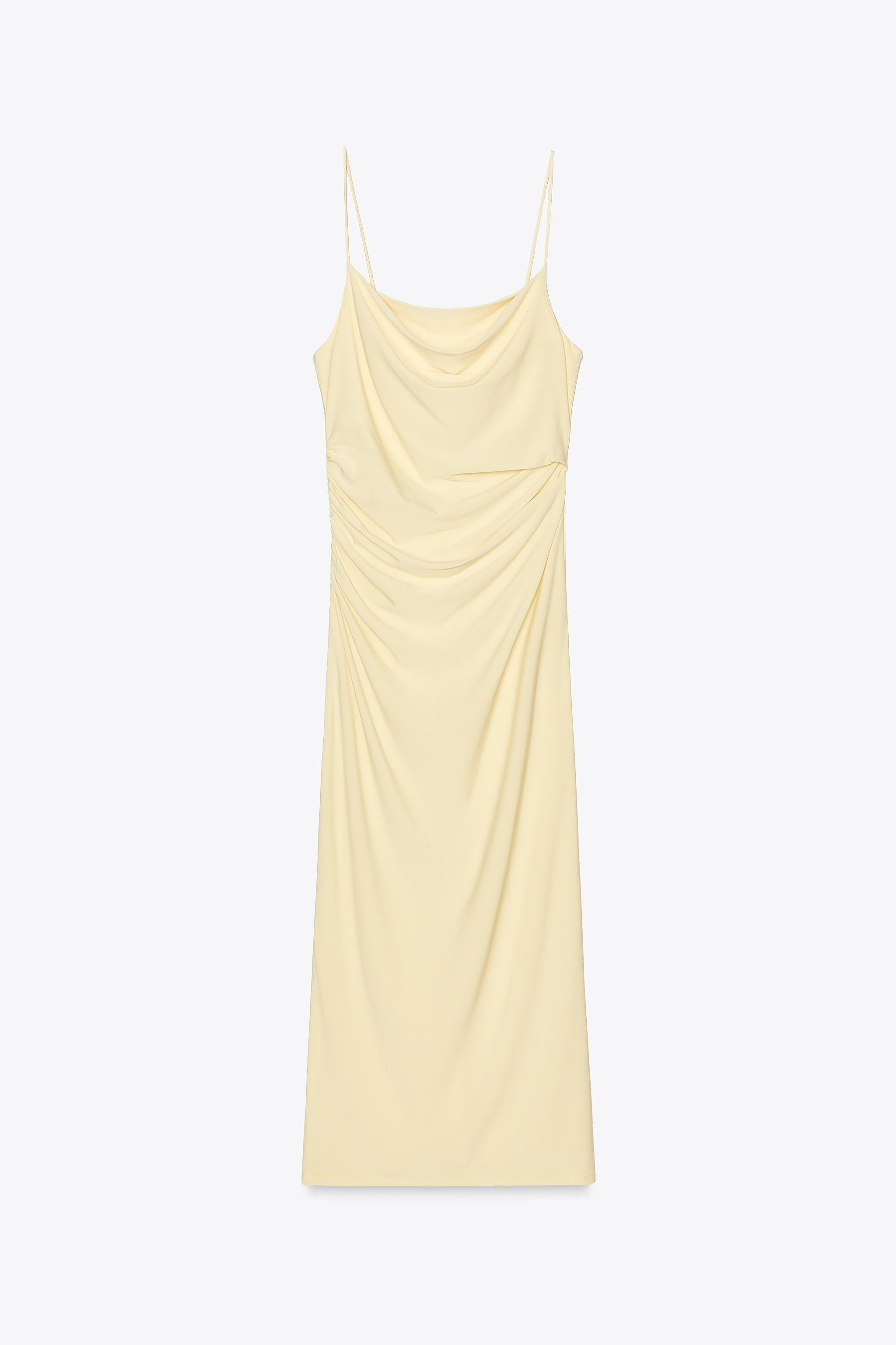 MIDI DRESS WITH GATHERING | Zara UK