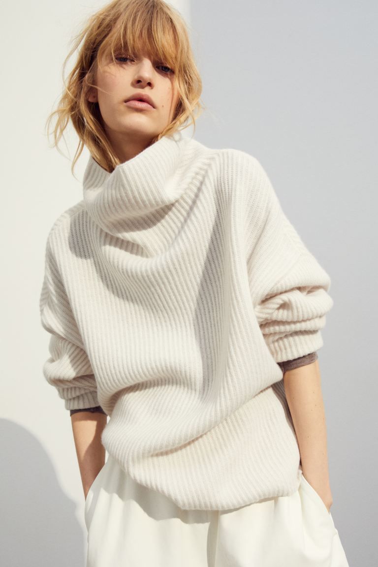 Rib-knit Wool Sweater - White - Ladies | H&M US | H&M (US + CA)