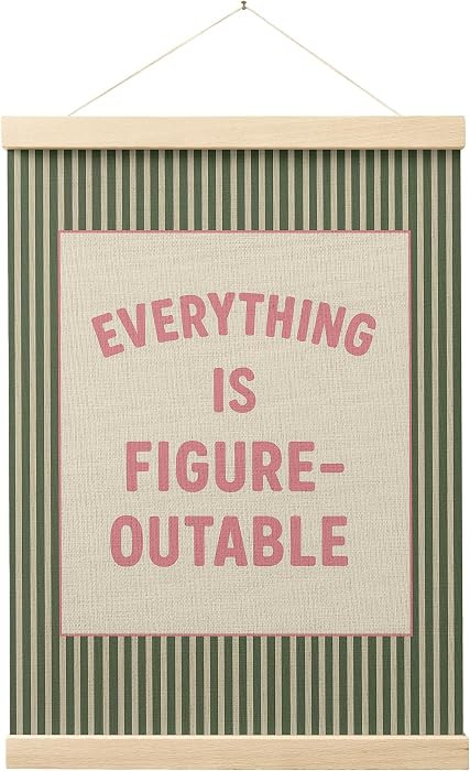 FGFK Everything Is Figureoutable Positive Affirmations Wall Art Poster Hanger Frame, Retro Pink a... | Amazon (US)