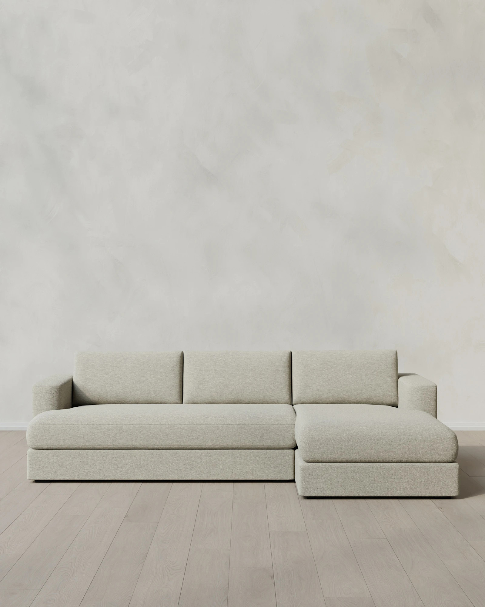 Sierra Curved Arm Chaise Sectional in Performance Basketweave | Quince