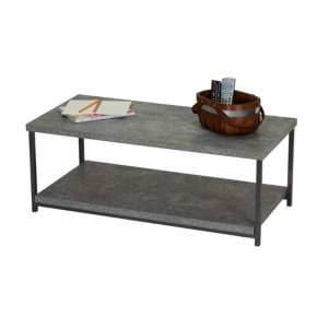 Household Essentials Slate Faux Concrete Coffee Table with Storage Shelf | Macys (US)