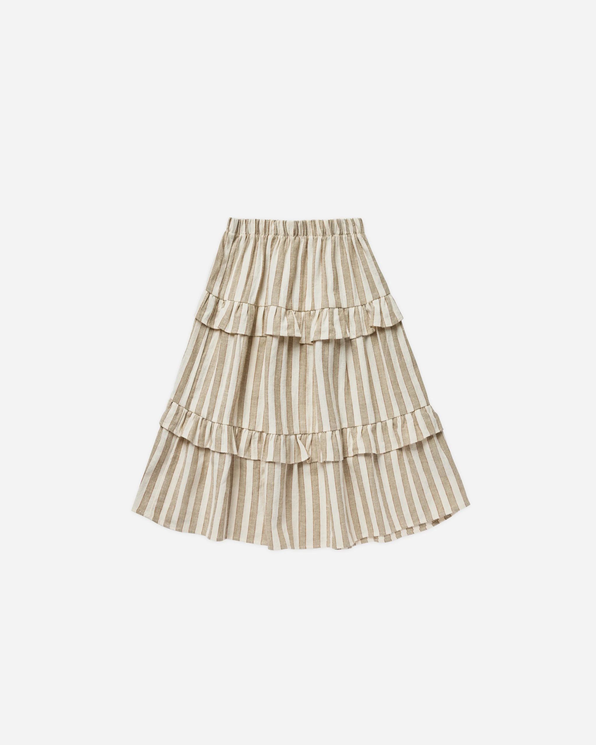 Ruffled Midi Skirt || Autumn Stripe | Rylee + Cru