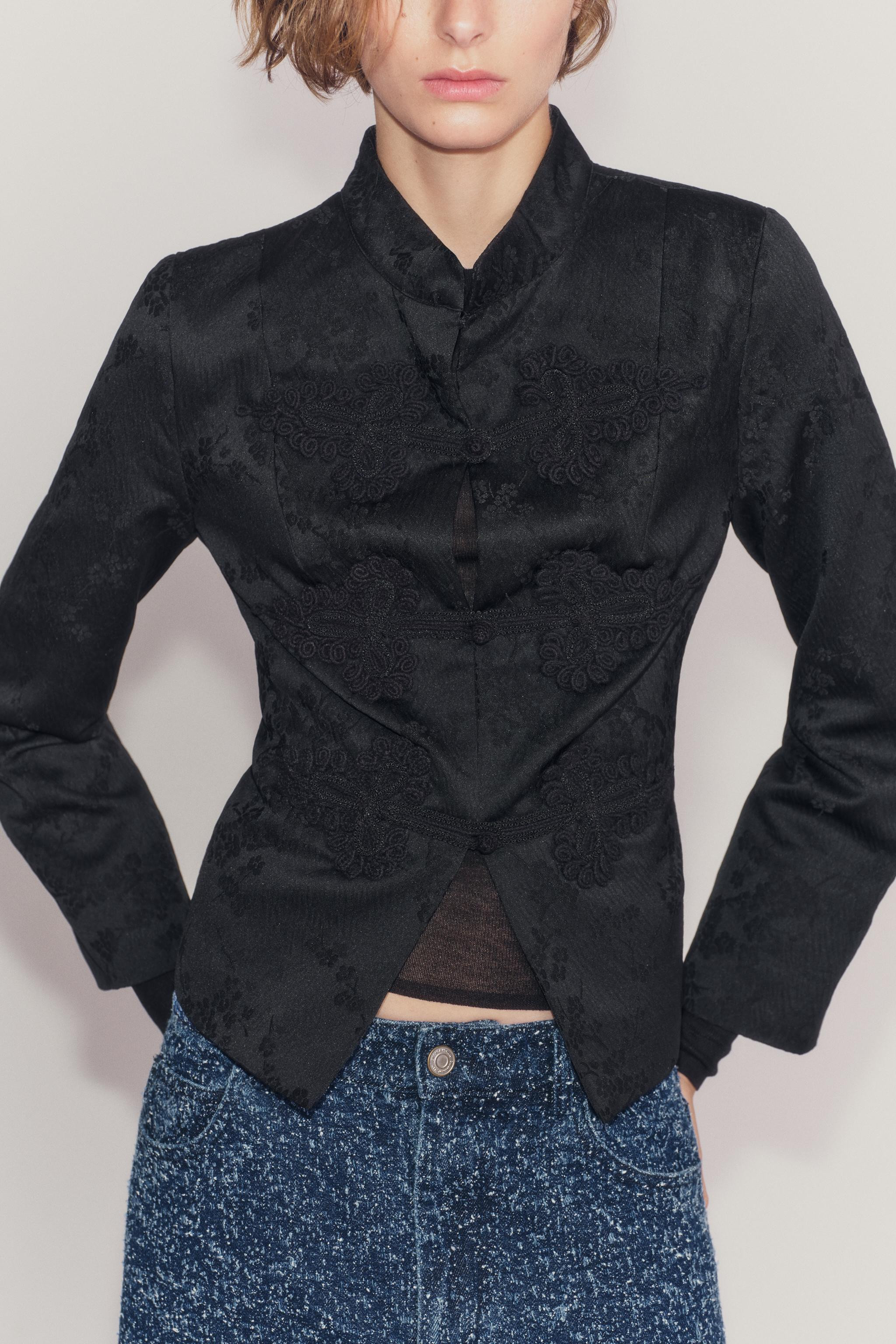 ZW COLLECTION JACQUARD JACKET WITH FROG FASTENINGS | Zara US