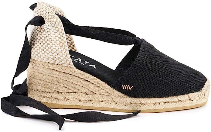 Viscata Escala Espadrille Canvas Wedges with Sleek Ankle Laces Women's Lace Up shoes Handmade in ... | Amazon (US)
