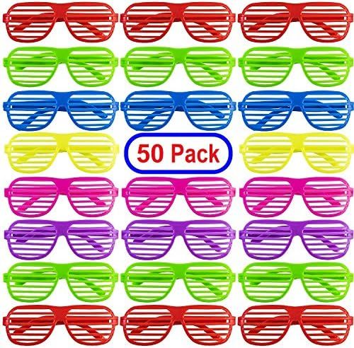 Mega Pack 50 Pairs of Kids Plastic Shutter Shades Glasses Shades Sunglasses Eyewear Party Favors ... | Amazon (US)