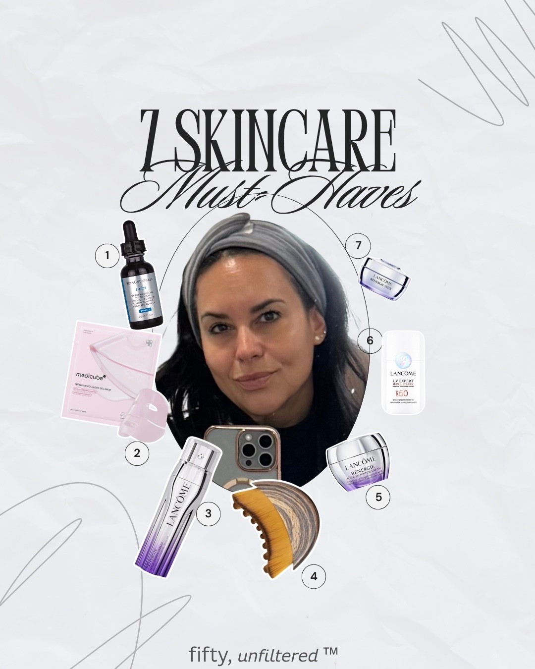 Great Skin at 50 isn’t one miracle product 💥 it’s consistency >complexity and there must be anti-aging ingredients.

1. SkinCeuticals P-TIOX Serum:
Key Ingredients: Neuro-peptide complex, PHA, Niacinamide
Results: Softens expression lines, refines texture, boosts radiance. A next-gen wrinkle relaxer effect.

2. Medicube PDRN Mask:
Key Ingredient: PDRN (salmon DNA extract)
Results: Deep repair, hydration, barrier recovery, skin regeneration. 

3. Lancôme Rénergie H.C.F. Triple Serum:
Key Ingredients: Hyaluronic Acid, Vitamin C+Niacinamide, Ferulic Acid
Results: Plumps, brightens, firms, and visibly reduces wrinkles.

4. Lymphatic Contour Brush Massage:
Results: Reduces puffiness, lifts, enhances facial definition, boosts glow 

5. Lancôme Rénergie H.P.N. 300-Peptide Cream:
Key Ingredients: 300 Types of Peptides, Hyaluronic Acid, Niacinamide
Results: Firms, lifts, smooths deep wrinkles, improves elasticity

6. Lancôme Rénergie Eye Cream:
Key Ingredients: Peptides, Caffeine, Hyaluronic Acid
Results: Smooths crow’s feet, de-puffs, hydrates, brightens

7. Lancôme UV Expert Supra Screen Invisible Sunscreen SPF50 (not on video 👀) ‼️NEVER SKIP‼️
Key Ingredients: Broad-Spectrum UV Filters, Niacinamide, Vitamin E (Antioxidants)
Results: Protects against UVA/UVB + pollution damage, prevents premature aging, evens tone while hydrating.

#over50 #selfcare #skincare #genx


#LTKselfcare #LTKdayinmylife #LTKOver40
