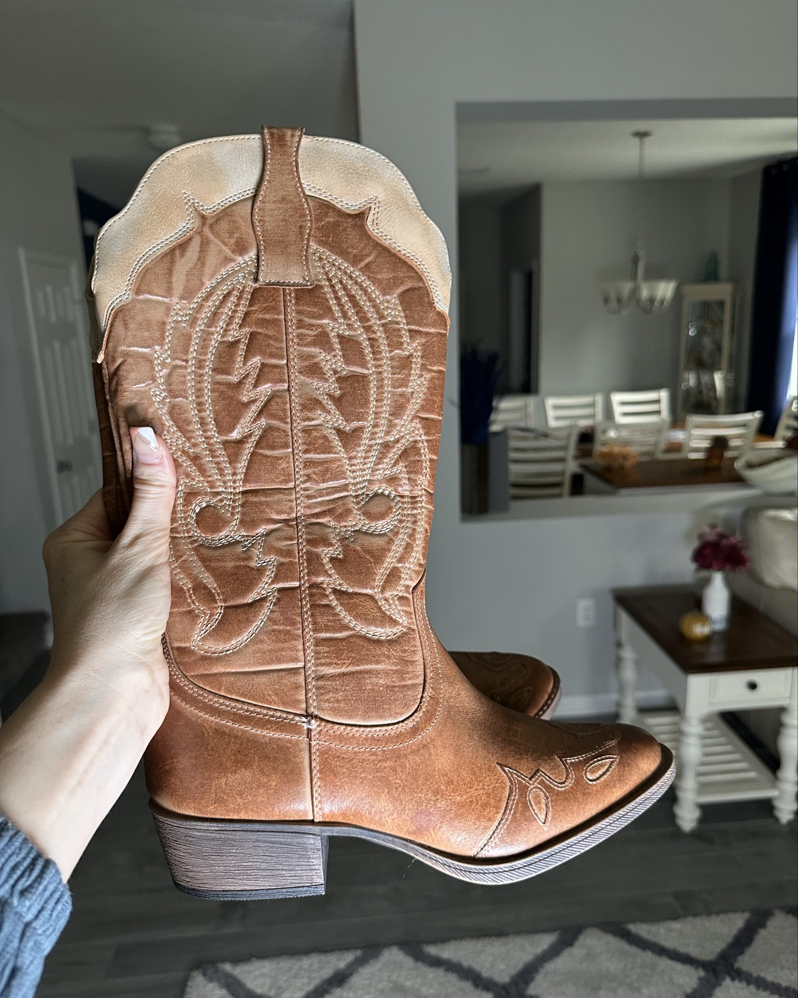 Loving my new cowgirl boots 👢 
🖤 got them in my regular size and they fit true to size 

#LTKShoeCrush #LTKFindsUnder100 #LTKStyleTip