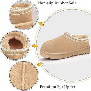 Women's Platform Slippers Anti-Slip Mini Boots Fur Fleece Lined Sneakers Short Ankle Boot Comfy H... | Amazon (US)