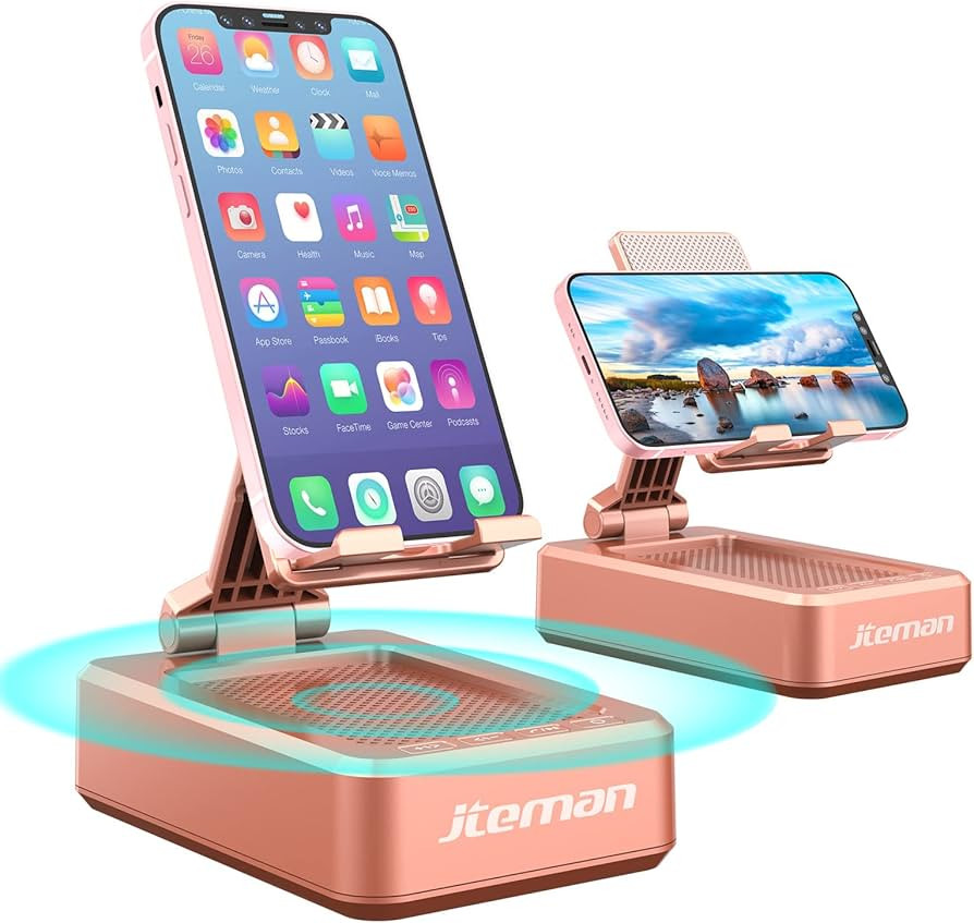 Jteman Portable Phone Stand with Speaker Bluetooth Wireless,Gifts for Men Women,Birthday for Wome... | Amazon (US)