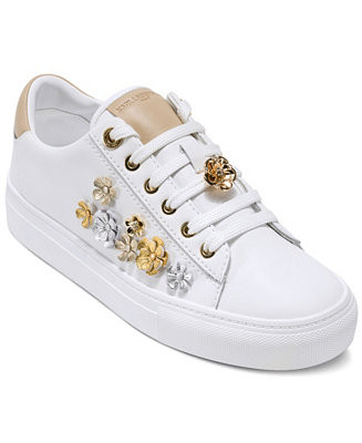 KARL LAGERFELD PARIS Women's Cate Fleur Lace-Up Sneakers - Macy's | Macy's